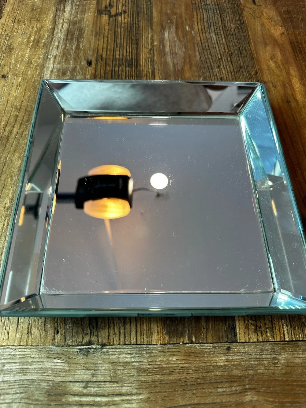 Square Mirrored Vanity Tray - Silver - Picture 1 of 6